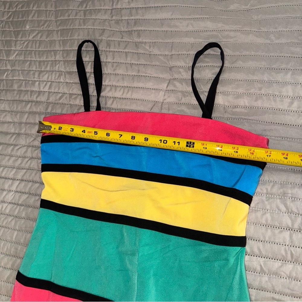 NWT Radzoli multi color colorblock bodycon removable straps dress sz: Large - Picture 5 of 12